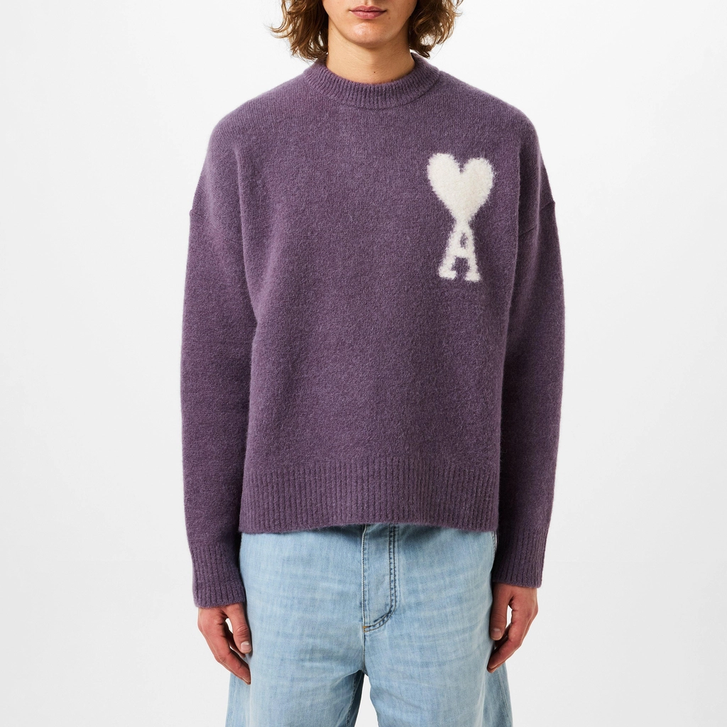 AMI Paris De Coeur Crew Neck Sweater - LILAC/504
